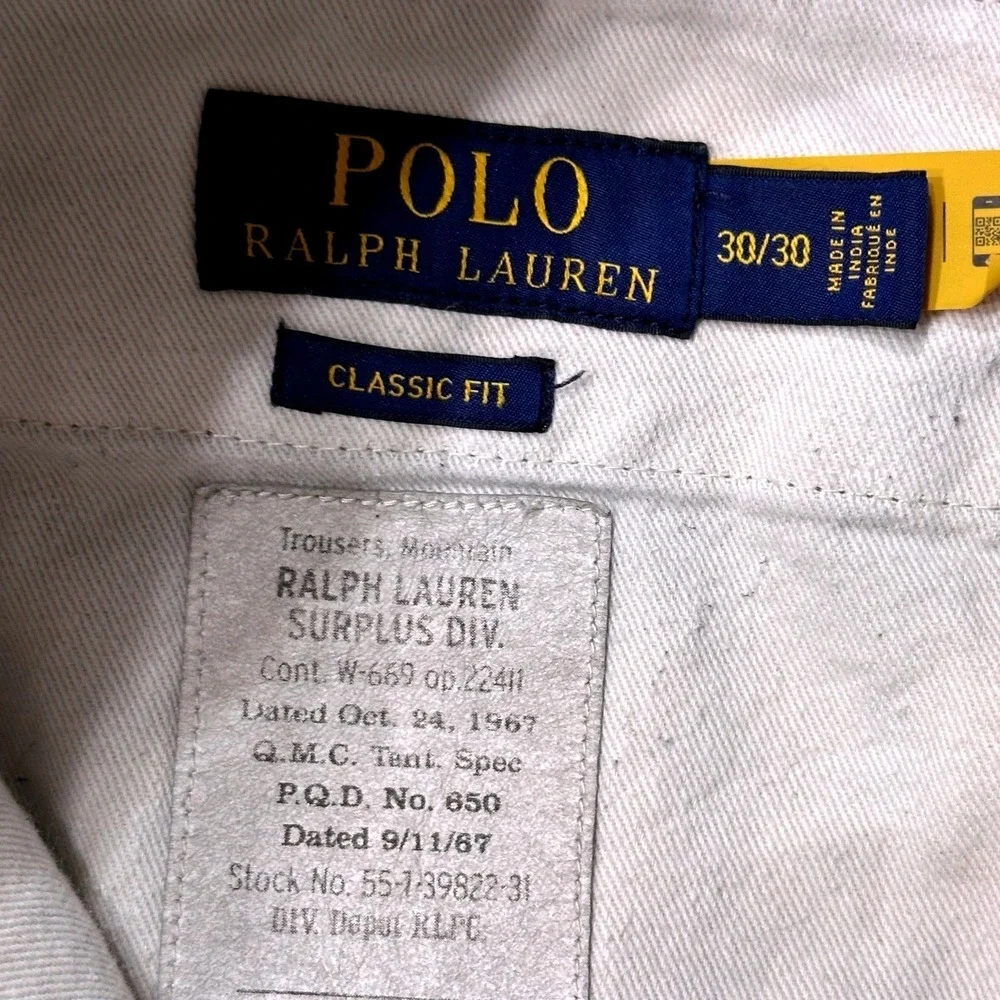 Polo Ralph Lauren Cargo Pants 30/30 Green Camo Excellent Surplus Div Classic Fit